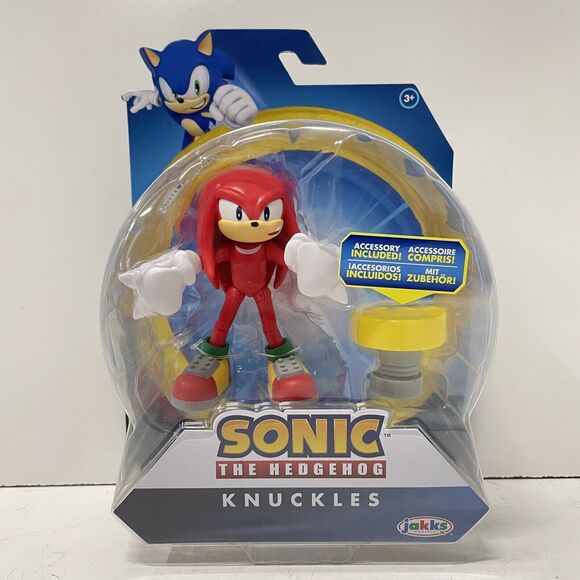 Sonic The Hedgehog KNUCKLES 4" W/ Spring Articulated Action Figure NEW - Picture 1 of 2